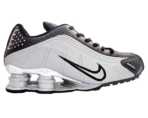 Tênis Nike Shox R4 Cromado Prata e Preto MOD:11140 Com dive