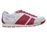 Tênis Calvin Klein Es. 1978 em Couro Branco e Vinho MOD:1065
