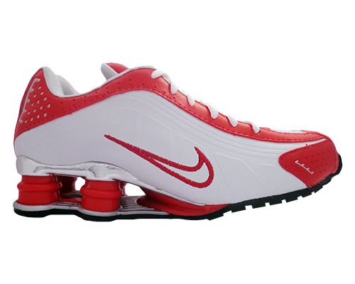 Tênis Nike Shox R4 Cromado Branco e Vermelho MOD:11142