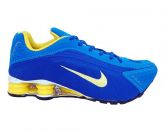 Tênis Nike Shox R4 Cromado Azul e Amarelo MOD: 10965