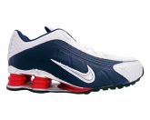 Tênis Nike Shox R4 Cromado Azul Marinho e Branco MOD:11145